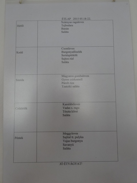 5月18日～22日給食メニュー